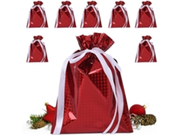 Conjunto De 8 Sacos Com Cordão Para Embrulhar Doces E Presentes De Natal