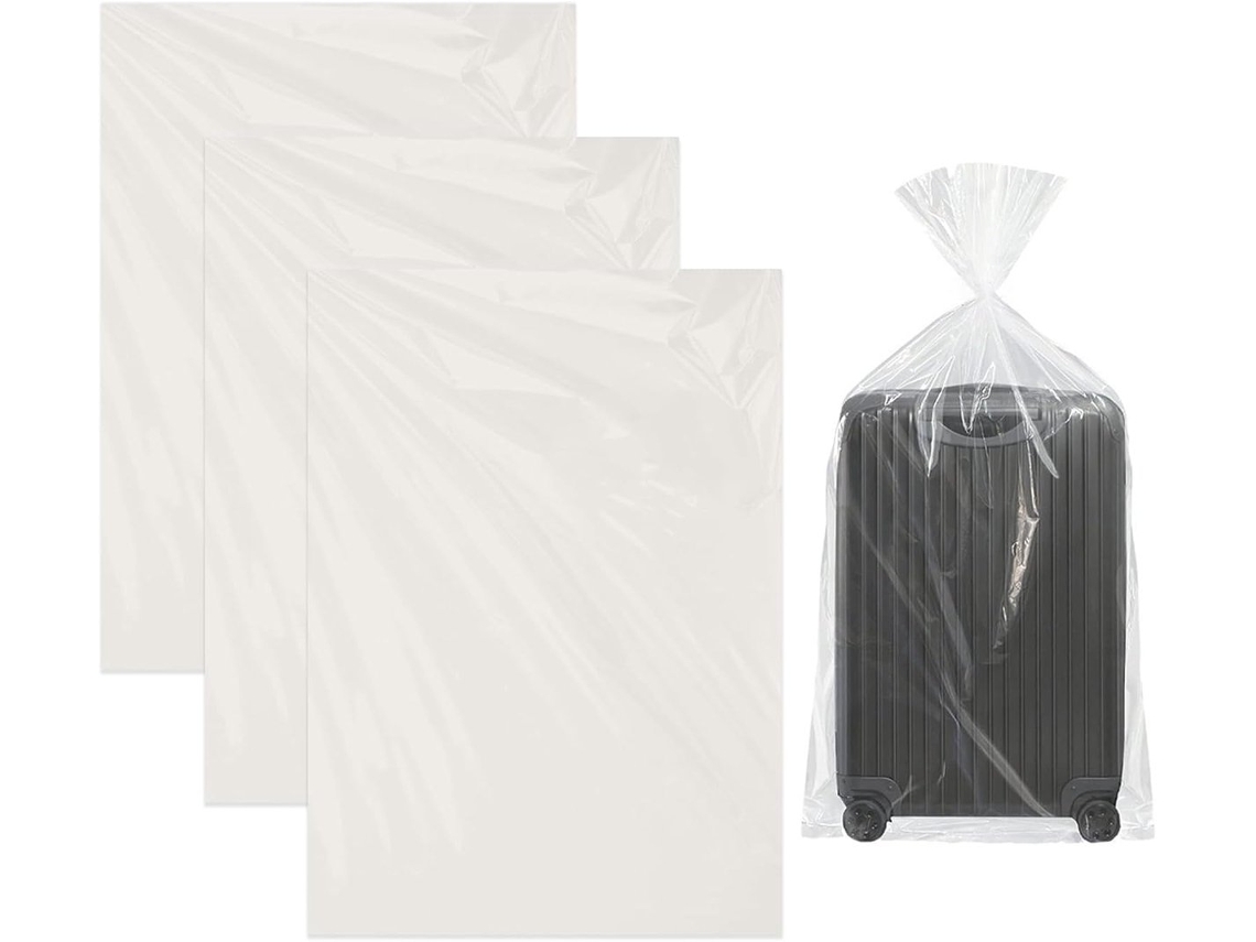 Conjunto de 3 Sacos Armazenamento Transparentes 90* 120 Cm, Sacos de Armazenamento Extra Grandes em Plástico Transparente BRILVIBERA