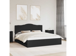 Vidaxl Estrutura Da Cama Preto 180 X 200 Cm Madeira De Engenharia