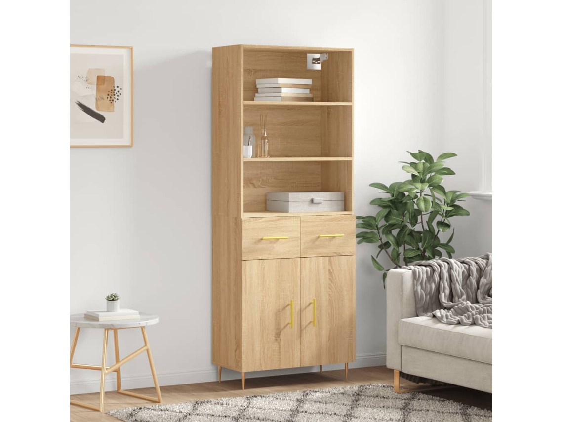 Vidaxl Armário Alto 69,5x34x180 Cm Derivados De Madeira Cor Sonoma