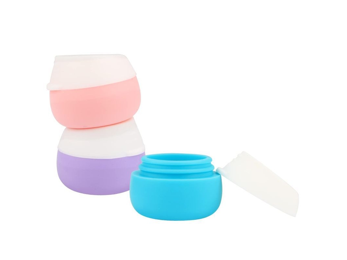 3 Pacotes de Potes de Silicone 20ml para Creme Maquiagem Amostras Lacradas Portáteis Leakproof para Lotion Shampoo