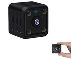 Bestvite Full HD 1080P Mini Câmera Espiã Oculta com Visão Noturna Sem Fio e Detecção de Movimento para Uso Doméstico e Externo (Preta) (com Cartão SD)