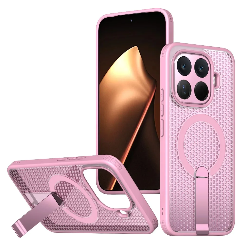(rosa, Poco F7 Ultra 5g) Capa Protetora Magnética, Respirável E Com Dissipação De Calor, Suporte Dobrável E Proteção Contra Quedas.