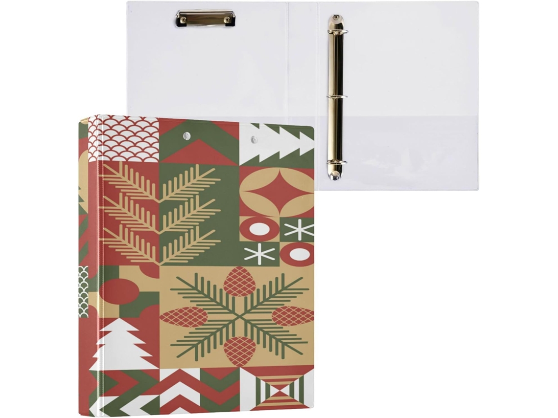 Conjunto de 2 Pastas Três Argolas, 2,5 Cm e 5 Polegadas, com Bolsos, Tamanho Carta , Capa Dura, (28 X 21,6 Cm)