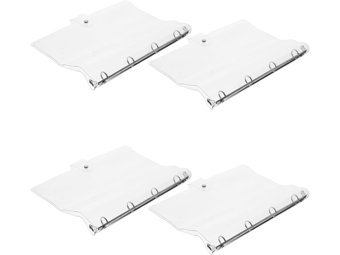 Pastas De Argolas Transparentes Inoomp Em Pvc Com Fecho Seguro E Design Minimalista Escola Escritório, Pacote Com 4 Unidades