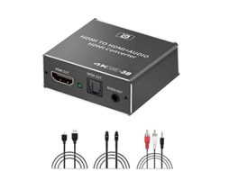 Extrator De Áudio Hdmi Hdcp Cec+ Conversor Óptico Toslink Spdif Rca 3,5 Mm 4k X 2k 3d Hdmi Au