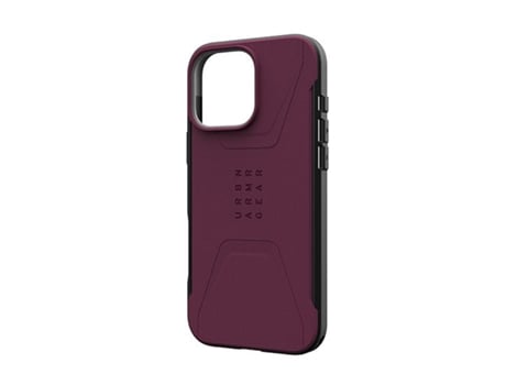 Capa Magsafe Padrão Hexagonal Modelo para iPhone 16 Pro Max UAG Acrílico Vermelho