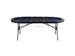 Mesa De Poker Dobrável Oval Succebuy De 84 Polegadas Para 10 Jogadores, Blackjack De Casino E Texas Holdem