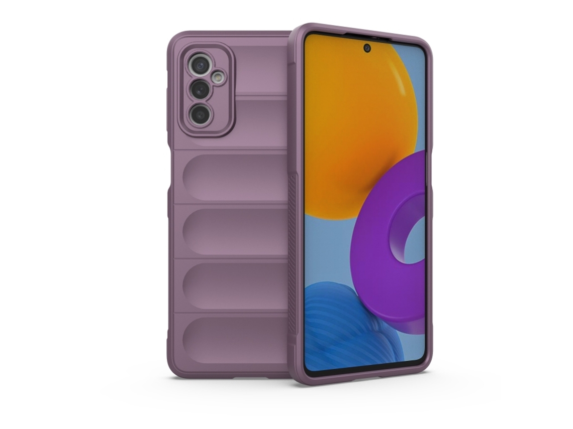 Capa Halinuia Para Samsung Galaxy M52 5g Magic Shield Tpu Flanela Roxa (proteção Integral, Interior Em Flanela)