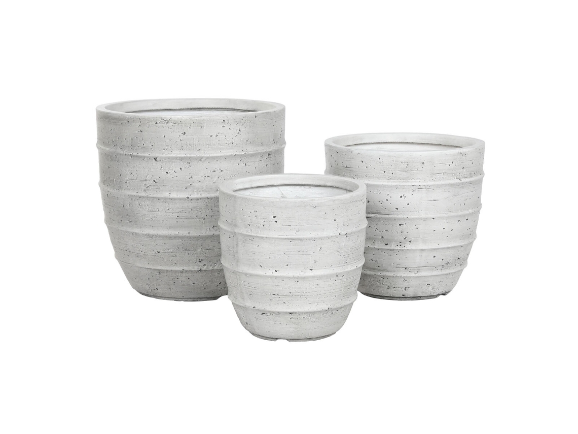 Home Esprit Cinzento Magnésio Floreira Moderna 44,5 X 44,5 X 43,5 Cm (3 Peças)