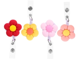Lurelia Porta-crachá Retrátil Com Clipe Com Chaveiro Em Plástico E Resina Multicolor Para Escritório E Escola