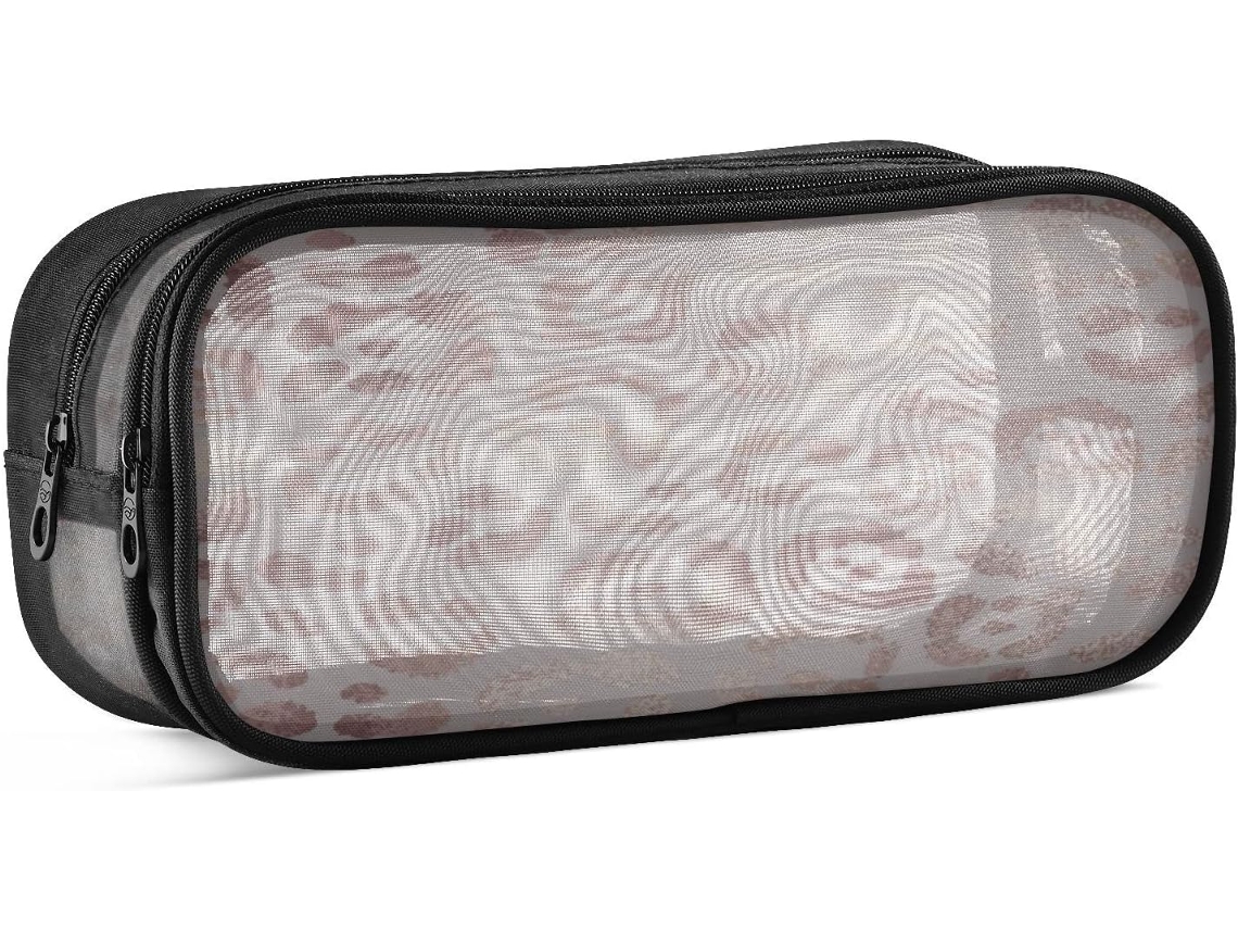 Estojo De Lápis Em Tela Com Zíper, Estojo Transparente Marcadores, Bolsa Guardar Material Escolar, Estojo