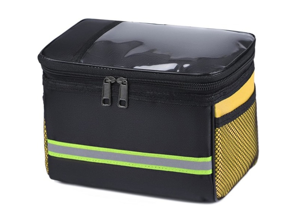 Bolsa Impermeável para Guidão de Bicicleta AQUAFORGE, Cor Amarela, com Suporte para Celular, para Ciclismo, Passeio e Uso Diário