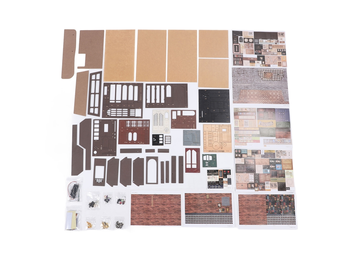 Kit De Casa Café Miniatura Com Led Para Decoração