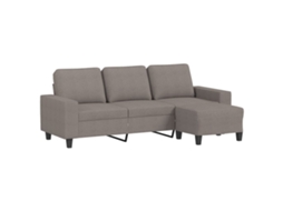 Maison Exclusive - Sofá 3 Lugares Com Apoio De Pés 180 Cm Tecido Cinza-acastanhado