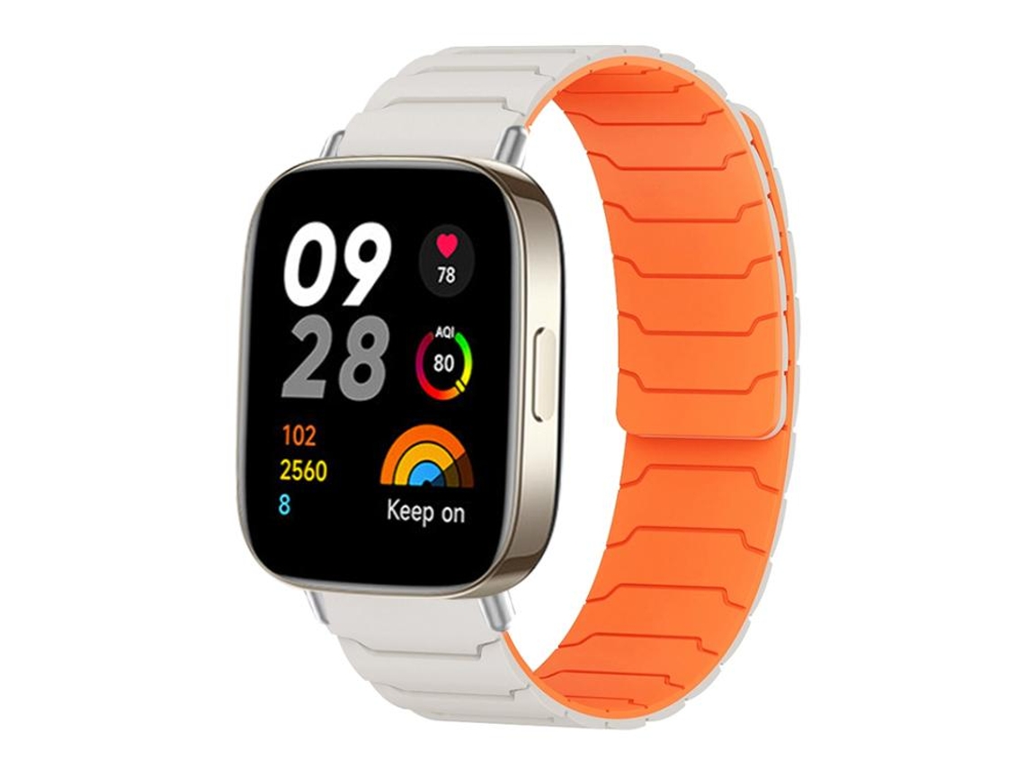 Bracelete para Redmi Watch 3 Silicone Magnético Laranja Starlight XIAOMOYU