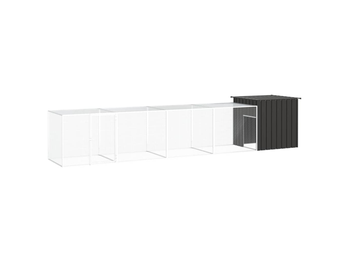 Vidaxl Galinheiro 500x91x100 Cm Aço Galvanizado Antracite