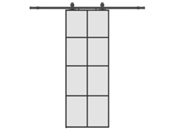 Sliding Door, Sliding Doors Vidaxl Preto Vidro (76 X 205 Cm (200 Cm Sliding Rail))