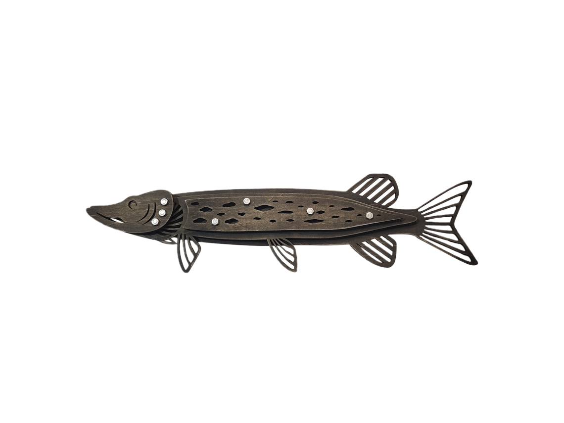 Laxiscreed Pingente De Peixe Em Madeira Com Estrutura 3d Para Decoração De Casa, Cinza