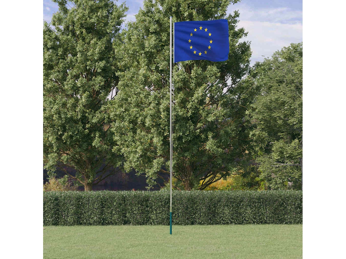 Vidaxl Bandeira Da União Europeia E Mastro 6,08 M Alumínio