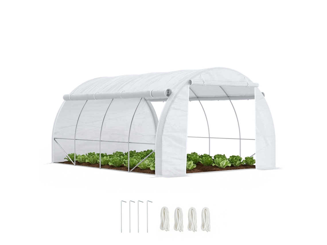Estufa de túnel 6x3x2 m, portas, janelas, DECORALAR TECH