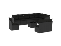Garden Sofa Set, Garden Sofa Sets Vidaxl Preto Rattan / Vime (n/a)