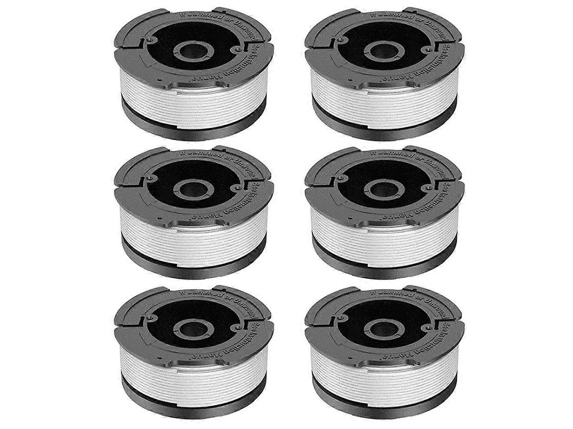 Conjunto De 6 Bobinas De Fio Para Cortadores De Grama Black Decker Gh400, Gh500 E Gh600, Modelo Af-100-3zp