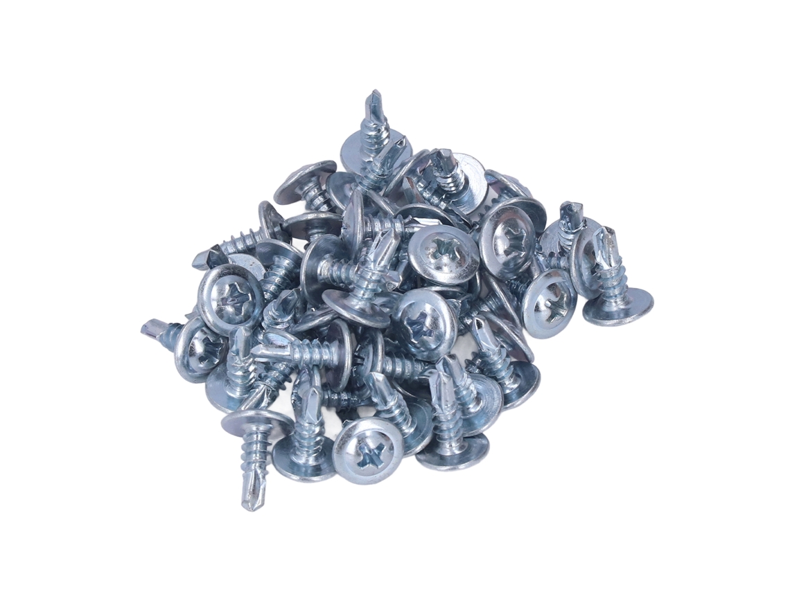 Conjunto De Parafusos Auto-afuradores De Aço Carbono Com Cabeça Redonda 4.2x13mm 50pcs Com Arruela