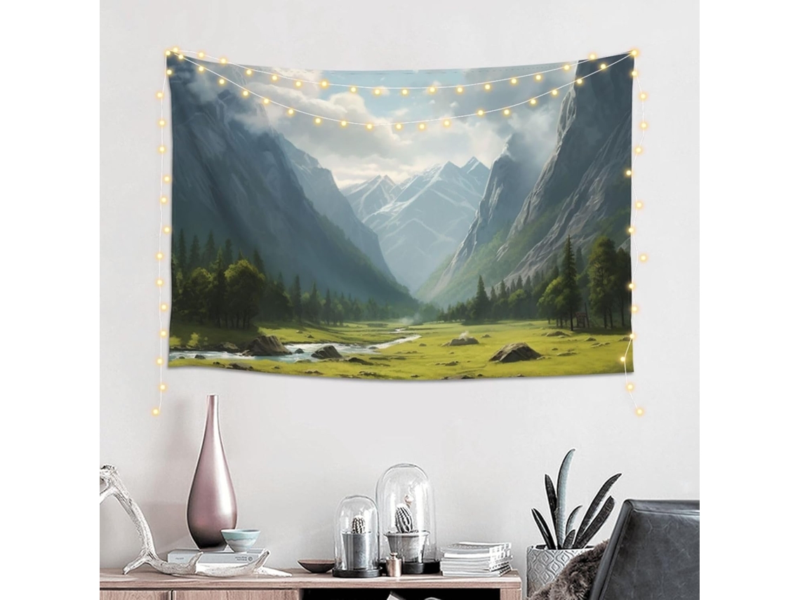 Tapeçaria Decorativa Parede, Com Desenho Vale, Ideal Quarto E Sala Estar, 60 X 40 Polegadas (aproximadamente 152 X 102