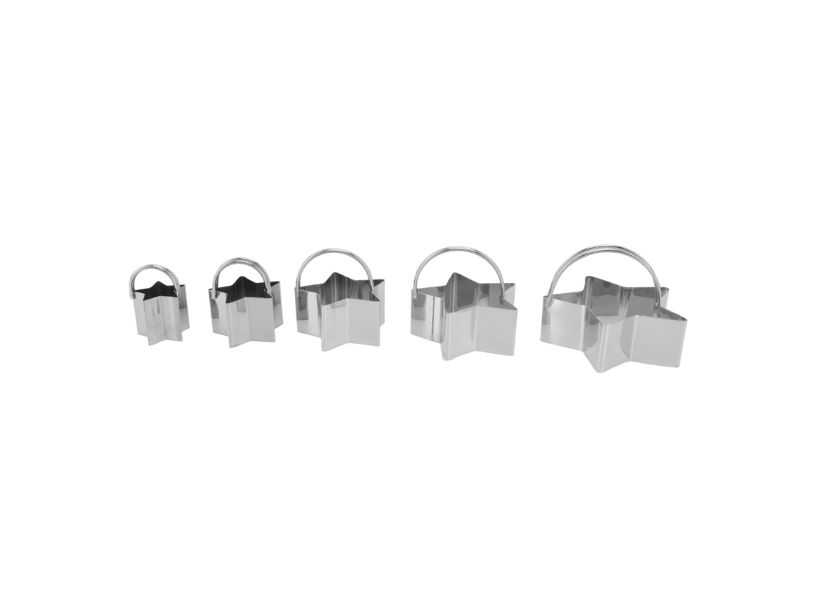 Conjunto 5 Moldes Biscoito Estrela Inox LAXISCREED