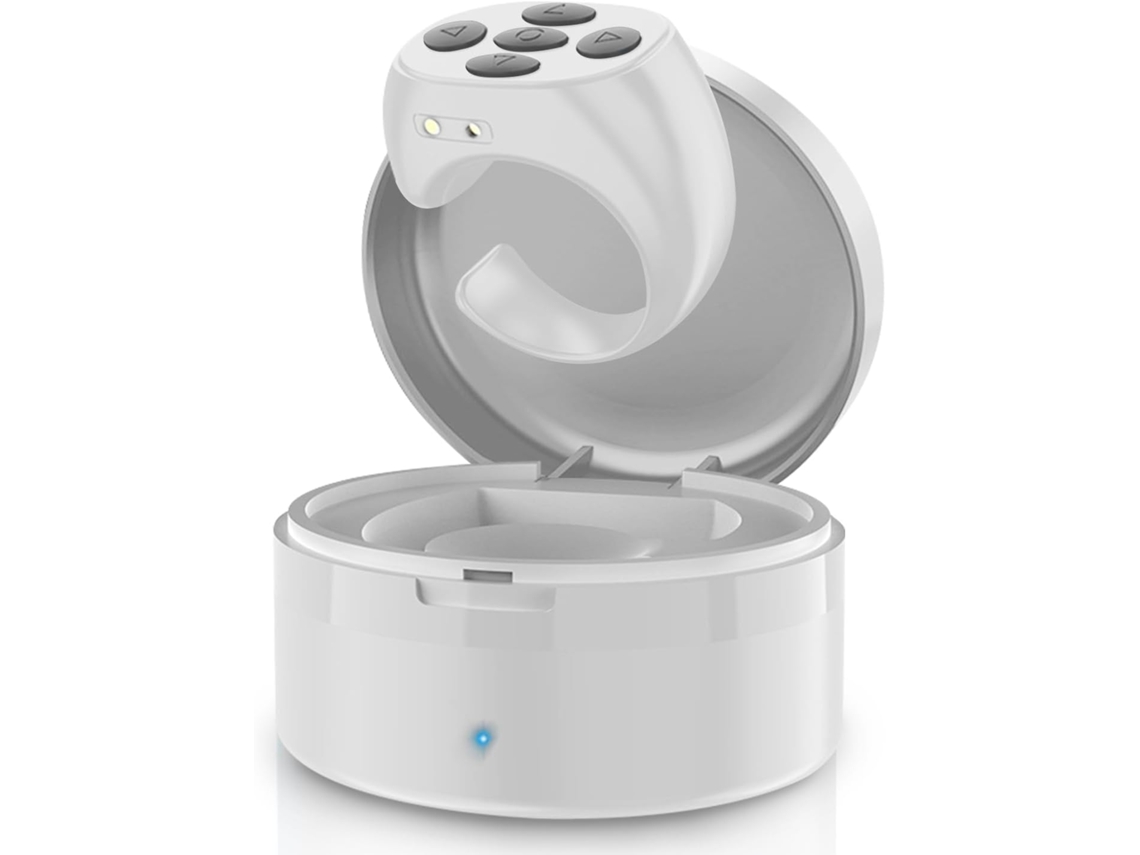 Controle Remoto Multifuncional, Anel Bluetooth Sem Fio, Disparador Remoto De Vídeo E Câmera, Para Smartphone E Tablet Slowmoose (branco)