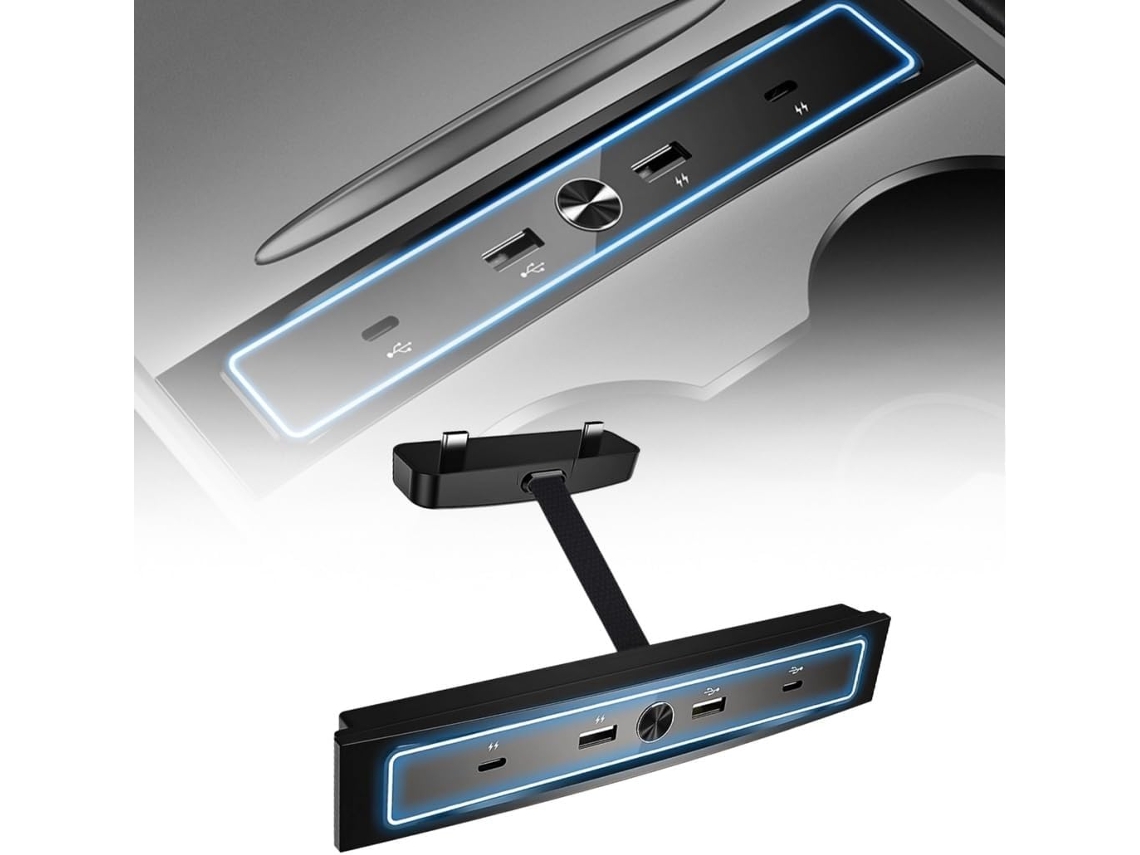 Hub Usb De 4 Portas Da Tesla Para Model 3/y (2021-2023), Dock Console