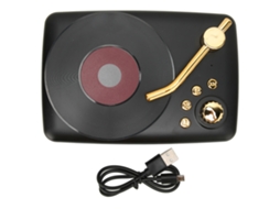 Altavoz Bluetooth LAXISCREED Giradiscos Retro Portátil Preto
