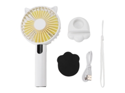 Ventilador Portátil Usb 5 Velocidades Luz Noturna Branco