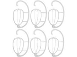Conjunto De 6 Suportes De Plástico Branco Para Pendurar Apliques De Cabelo, Solução De Armazenamento.
