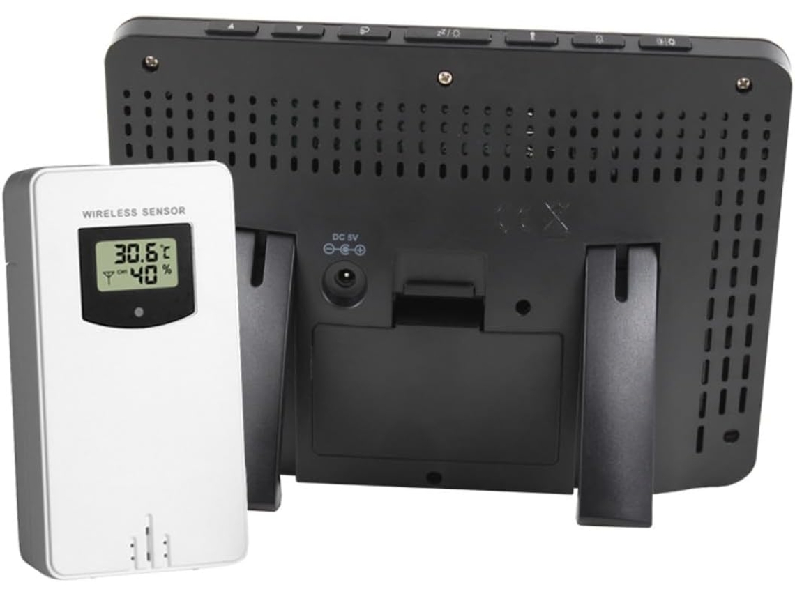 Relógio Meteorológico Inoomp com Tela Colorida, Sensor Sem Fio, Higrômetro e Termômetro Digitais, Recarregável Via Usb, CHABERLU