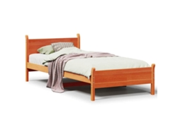 Bed Frame, Bed Frames Vidaxl Marrom Madeira De Pinho (75 X 190 Cm)