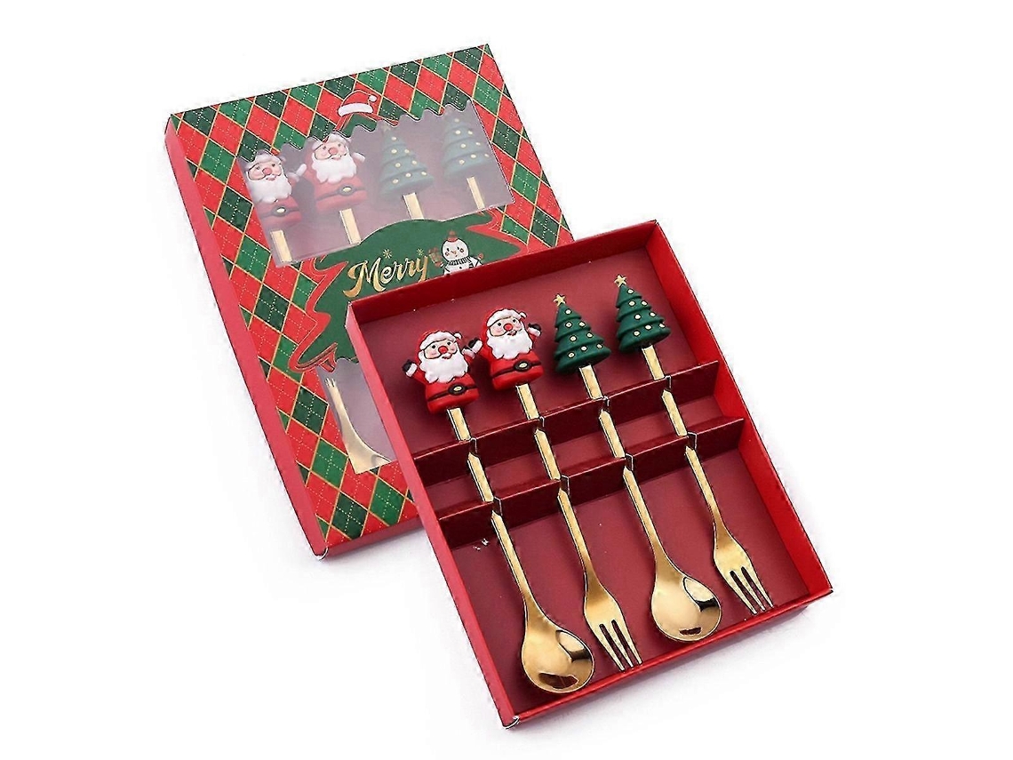Conjunto De Natal Para Presente, Talheres, Conjunto De Colher E Garfo, Conjunto De Talheres C Nostalgia88