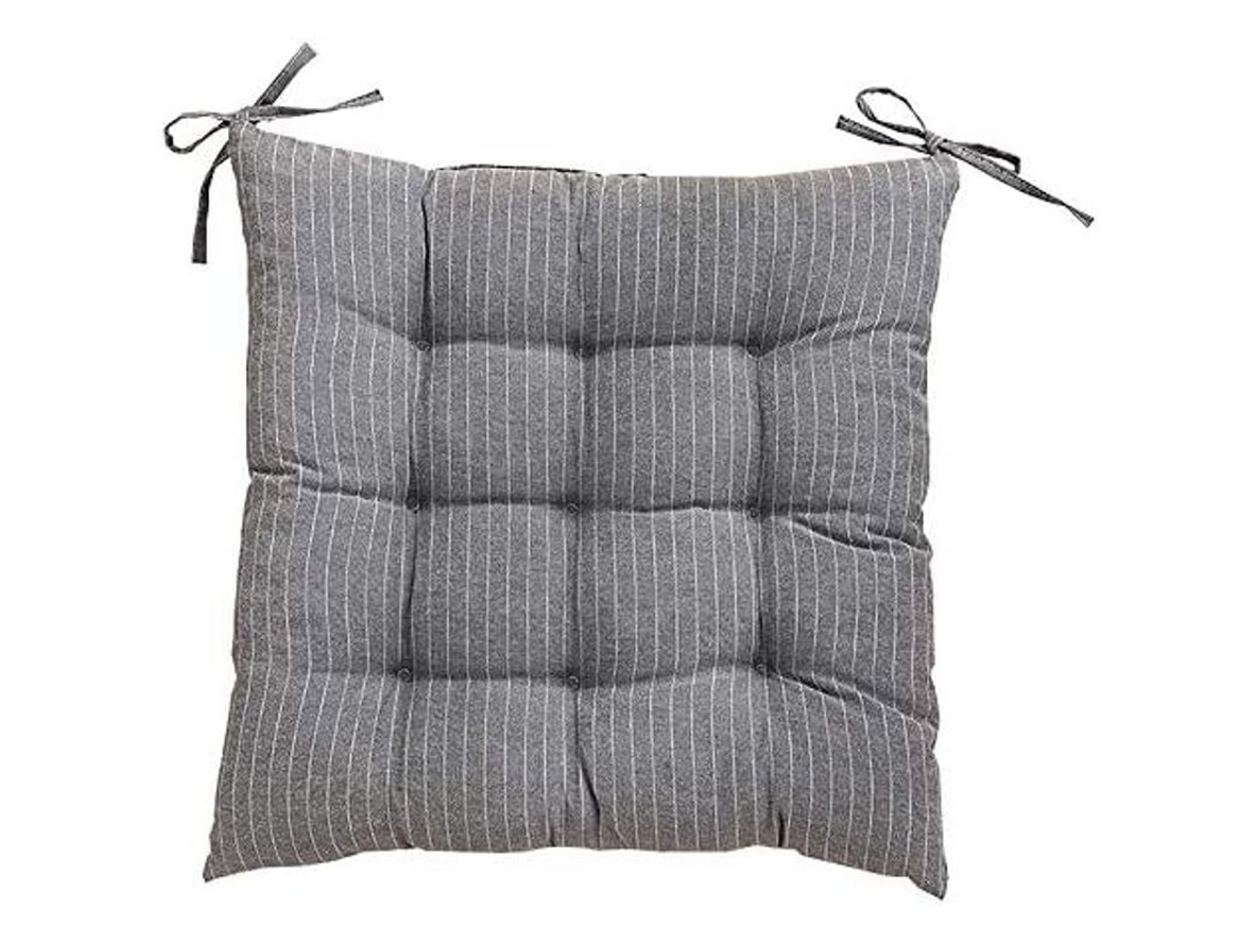 Almofadas De Cadeira 40x40x8cm Interior E Exterior Poliéster Antibacteriano Antimofo Cinza