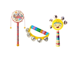 Conjunto de Chocalho de Madeira para Bebê3 Peças 6 12 Meses, Desenvolve a Pegada CZHHMART