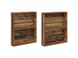Conjunto de 2 Prateleiras para Revistas Madeira Antiga 60x12x70 cm MAISON EXCLUSIVE