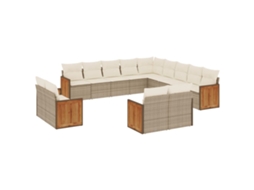 Garden Sofa Set, Garden Sofa Sets Vidaxl Bege Rattan / Vime (n/a)