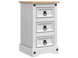 Conjunto 1 Mesa-de-cabeceira Vidaxl Branco Madeira De Pinho Maciça (35 X 32,5 X 58 Cm)