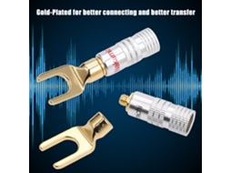 Conector De Fio Banana Plug Para Alto-falante Com Prata De Ouro Adaptador Amplificador Canais Esquerdo E Direito