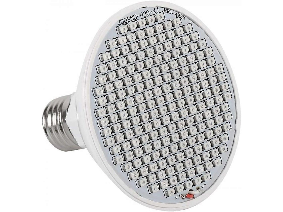 Lâmpada De Cultivo Hidropónico De 24w Com 200 Leds, Soquete E27, Para Flores E Hortaliças . Aquaforge (85265v)