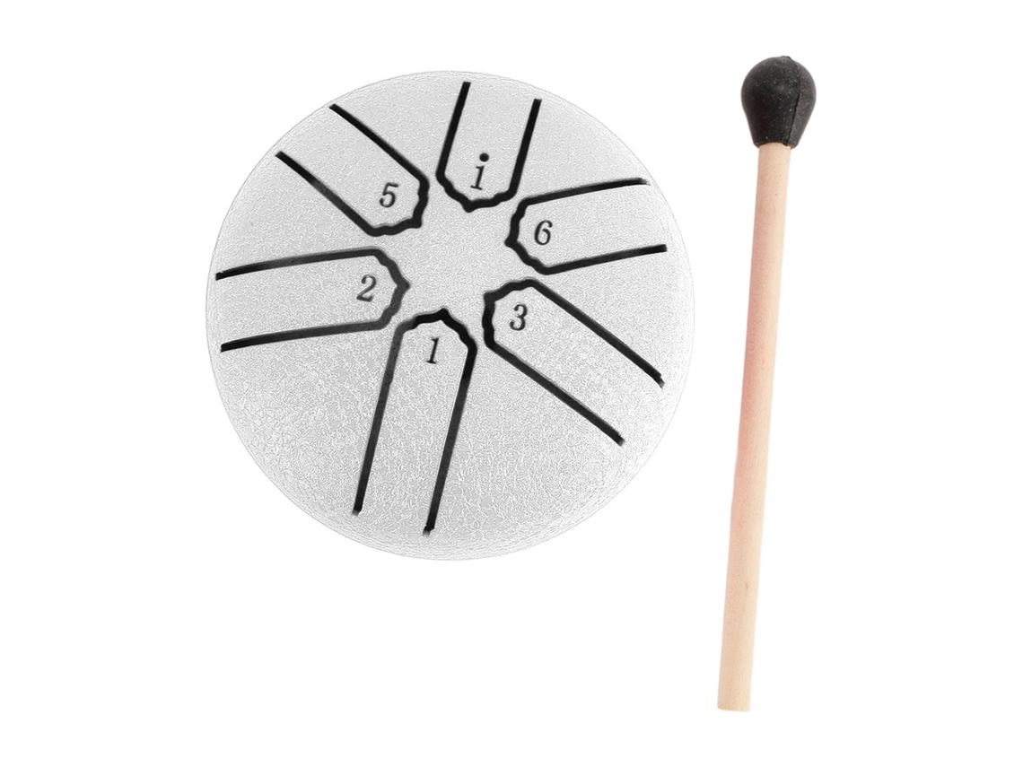 Tambor de Língua de Aço 3 Polegadas 6 Notas para Meditação Yoga Terapia Sonora Branco