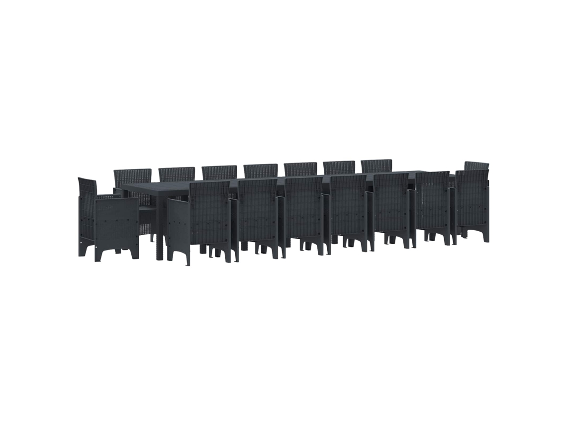Vidaxl Conjunto De Jantar Para Jardim Com Almofadas 17 Unid. Antracite