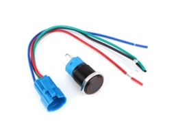 Laxiscreed Interruptor De Botão Metal 5 Pinos Com Luz Indicadora Amarela E Auto-reset