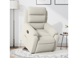 Vidaxl Poltrona Reclinável Elevatória Elétrica Veludo Creme