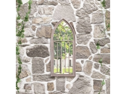 Vidaxl Espelho De Jardim P/ Uso Exterior Ferro 70x30 Cm Cor De Areia
